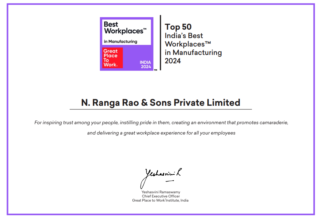 N. Ranga Rao & Sons, Makers of Cycle Pure Agarbathi Celebrated Among Top 50 India’s Best Workplaces in Manufacturing 2024