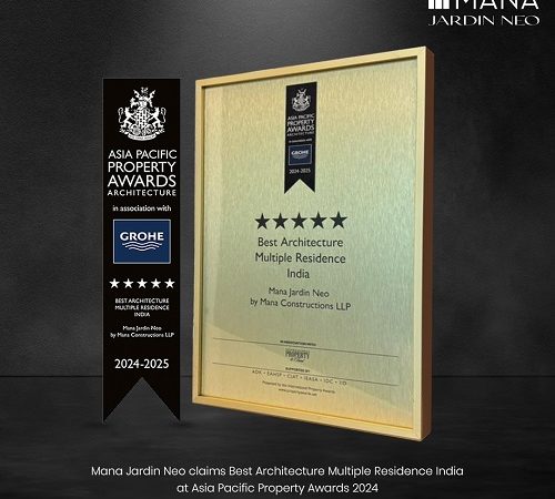 Asia Pacific Property Awards Recognizes MANA’s Architectural Excellence in Jardin Neo, Bengaluru’s Urban Oasis