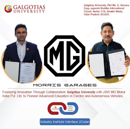 JSW MG Motor India Joins Hands with Galgotias University to Nurture Engineering Talent