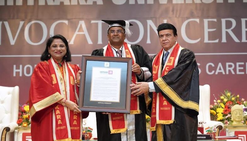 Chitkara University Confers Raj P Narayanam, Chairman of Zaggle, with Honorary Doctorate for Contributions to FinTech and Entrepreneurship