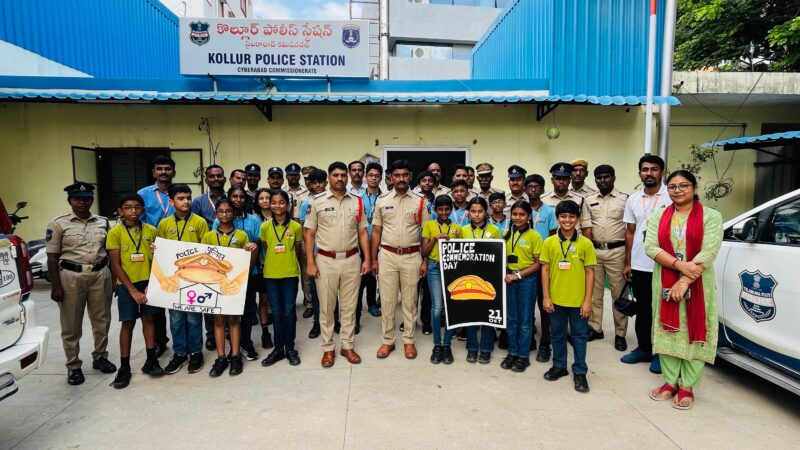 Manthan School Students Honor Police Officers with Handmade Cards on Police Commemoration Day