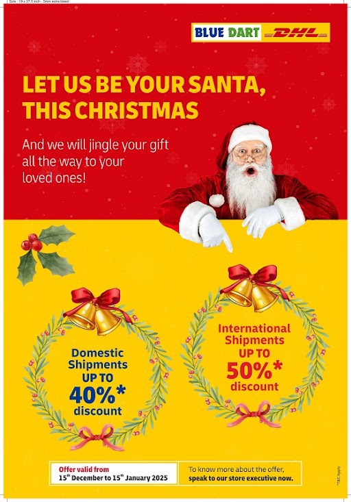 Blue Dart’s ‘Merry Express’ Delivers Festive Cheer with Special Discounts on Domestic and International Shipments