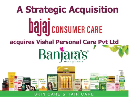 Bajaj Consumer Care Portfolio Strengthens with the Acquisition of Vishal Personal Care, a Leading Hair and Skin Care Producer with Brand Name Banjara’s