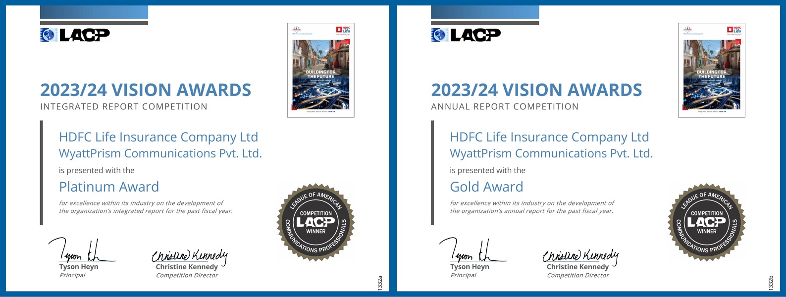 Dual Recognition for HDFC Life at the LACP Vision Awards FY 23/24