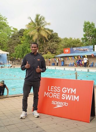 Sajan Prakash Inaugurates Speedo Gallery at Basavanagudi Aquatic Center