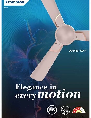 Elevate Your Space with the Crompton’s 3-Star Energy Efficient, Avancer Swirl Ceiling Fan – a Perfect Combination of Aesthetics and Technology