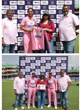 SBI Life and BCCI Champion Breast Cancer Awareness with ‘Thanks-A-Dot’ initiative, as Indian Women’s Cricket Team don Pink Jerseys in ODI Against Australia