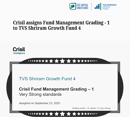 TVS Shriram Growth Fund 4 Earns CRISIL Fund Management Grading – 1, Reinforcing Sector Expertise and Governance Excellence