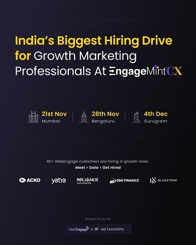 WebEngage Partners with Metamorph to Host India's Biggest Hiring Drive for Growth Marketing Professionals