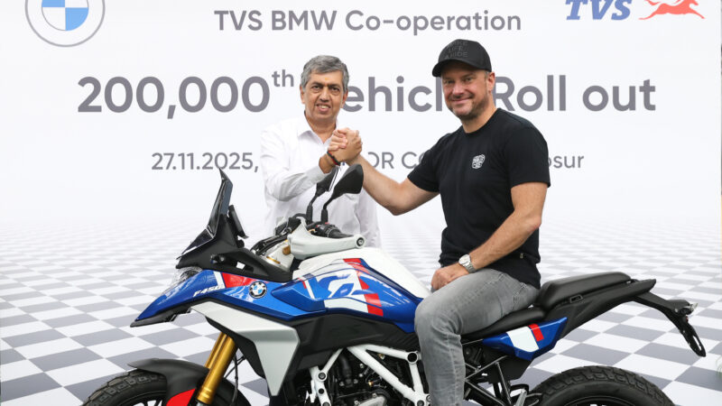TVS Motor Company & BMW Motorrad Surpass 2 Lakh Units Milestone in Strategic Partnership