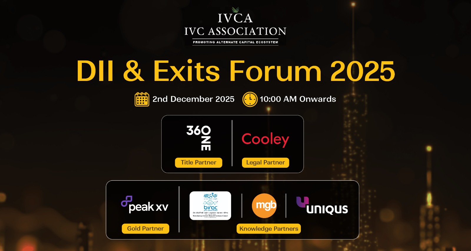 IVCA's DII & Exits Forum 2025 to Bring Policymakers and Investors Together to Deepen India's Domestic Capital Base