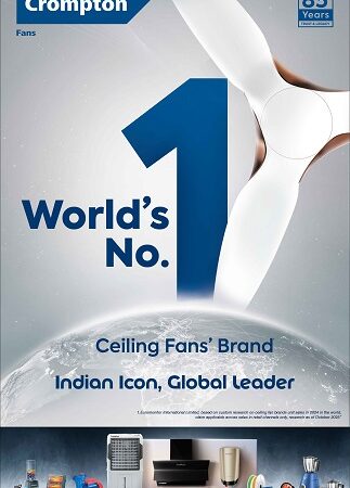 Crompton Brings India to the Global Stage through its Recognition as World's No.1 Ceiling Fan Brand