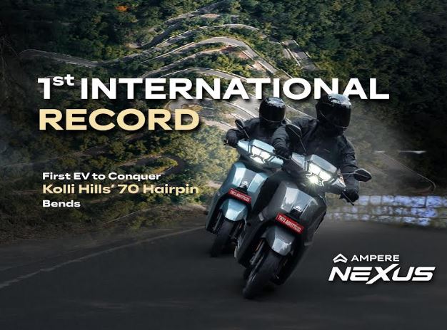 Ampere Becomes India's First E2W Brand to Enter Asia Book of Records by Navigating the 70-hairpin Bends of Kolli Hills, TN