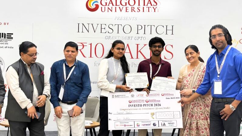 Galgotias University Hosts 'Galgotias Investo Pitch 2026', Awards Grants to 12 Promising Startups