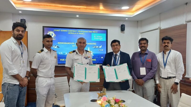 Indian Coast Guard – Kerala & Mahe and Bisleri International Unite for Cleaner Coastlines and a Sustainable Future