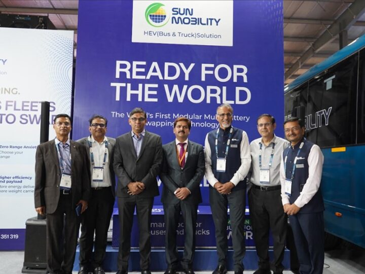 SUN Mobility HEV Business Showcases the World's First Modular Multi-Battery Swappable Solution with the Tata Starbus EV Platform at Prawaas 5.0