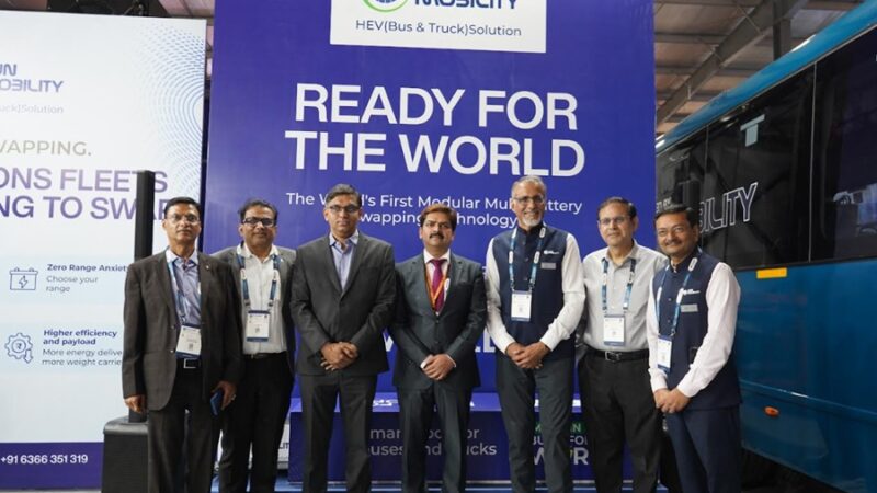 SUN Mobility HEV Business Showcases the World's First Modular Multi-Battery Swappable Solution with the Tata Starbus EV Platform at Prawaas 5.0