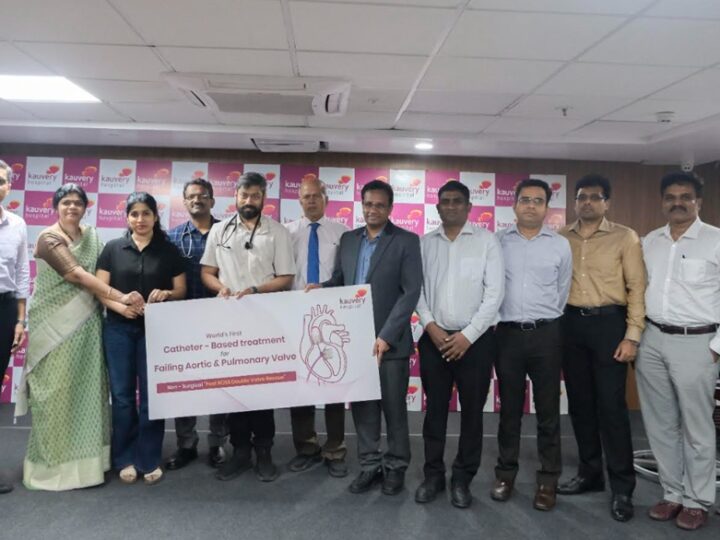 Kauvery Hospital Alwarpet Performs World's First Catheter-Based Treatment for Two Failing Heart Valves in a Man Aged 58 in Hybrid Cath Lab