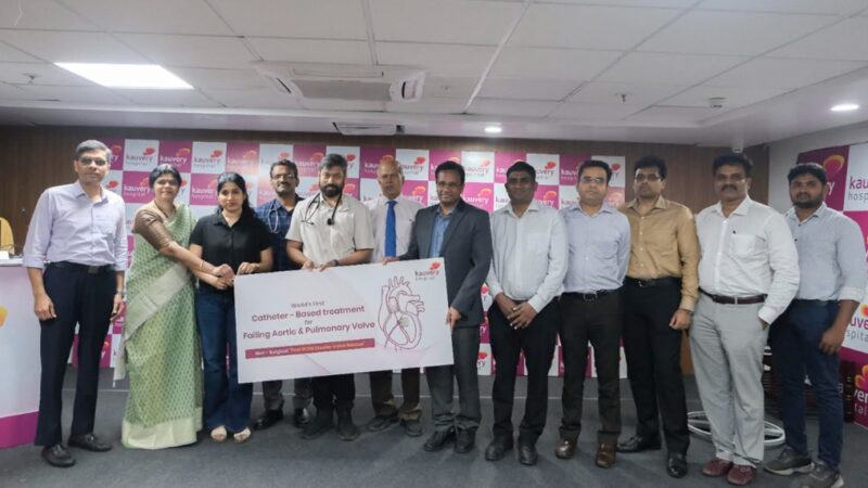 Kauvery Hospital Alwarpet Performs World's First Catheter-Based Treatment for Two Failing Heart Valves in a Man Aged 58 in Hybrid Cath Lab