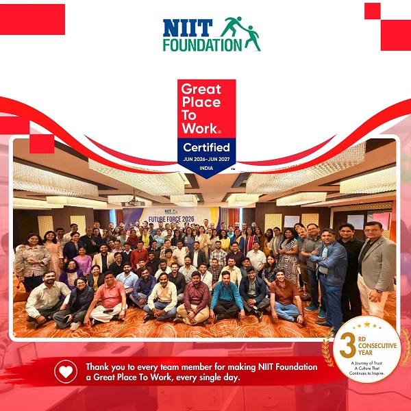NIIT Foundation Re-certified as a Great Place To Work® in India for June 2026-June 2027