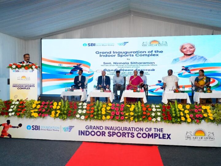 Union Minister of Finance and Corporate Affairs Inaugurates Indoor Sports Complex in Tiruchuli