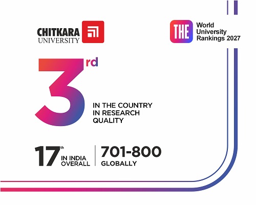 Chitkara University Ranks 3rd in India for Research Quality in THE World University Rankings 2027
